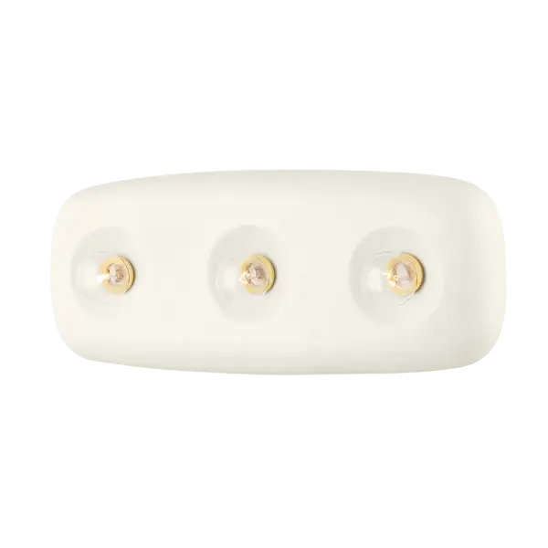 The Colleen vanity light combines classic design with contemporary sensibility, featuring a warm gold finish and clear seeded glass shades that provide excellent task lighting for bathroom spaces.