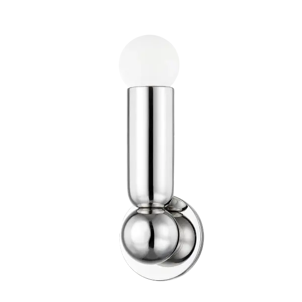 The Lolly Wall Sconce combines sleek curves with minimalist design, creating a statement piece that commands attention. Its polished nickel finish and bold form make it perfect for modern spaces seeking industrial flair.