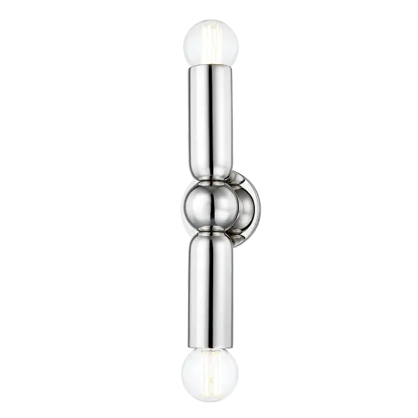 The Lolly Wall Sconce combines modern minimalism with industrial flair through its sleek curved form and polished nickel finish. This statement piece commands attention while maintaining clean lines perfect for contemporary spaces.
