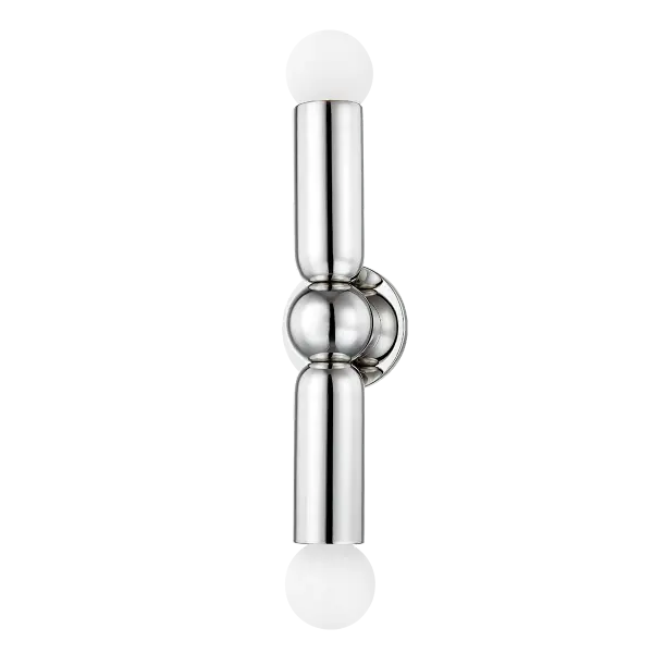 The Lolly Wall Sconce combines modern minimalism with industrial flair through its sleek curved form and polished nickel finish. This statement piece commands attention while maintaining clean lines perfect for contemporary spaces. - alternate view