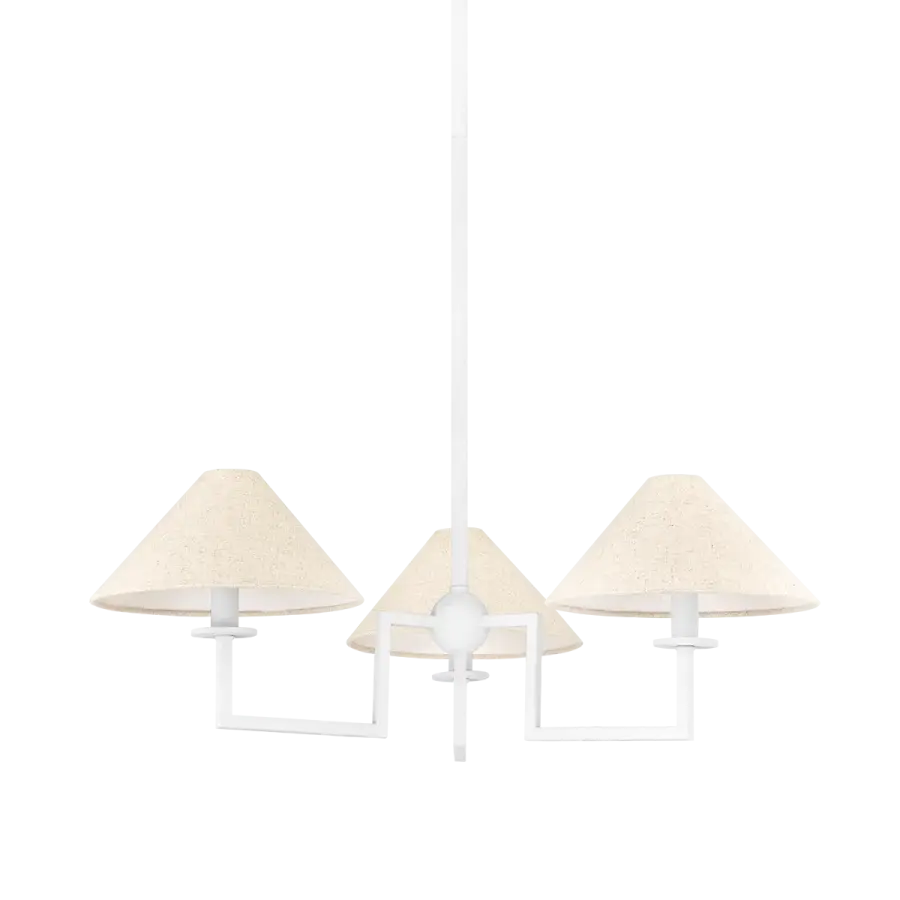 Sophisticated Modern Chandelier with Soft Textural Appeal - Image 1