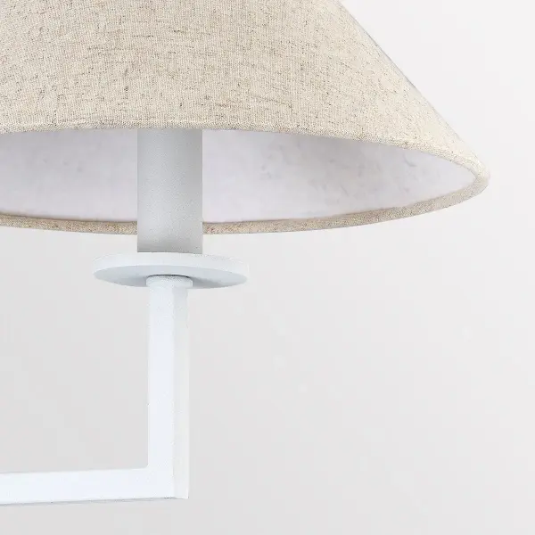 The Gladwyne Chandelier balances clean architectural lines with warm natural linen shading, creating a refined statement piece that complements multiple design aesthetics. Part of the curated Ariel Okin collaboration. - alternate view