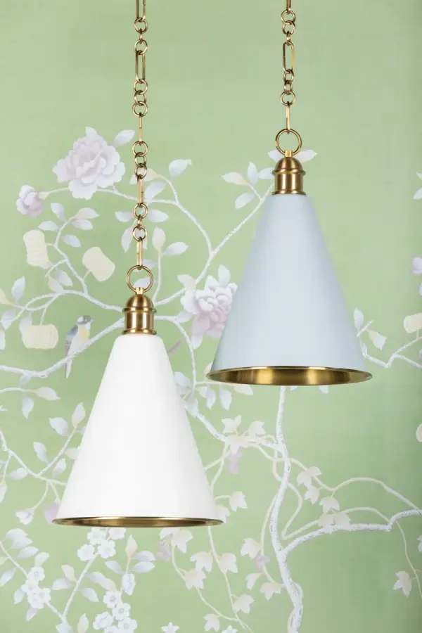 Fenimore Pendant in Aged Brass with Soft Blue - Image 3
