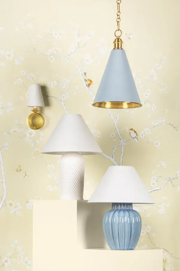Fenimore Pendant in Aged Brass with Soft Blue - Image 4