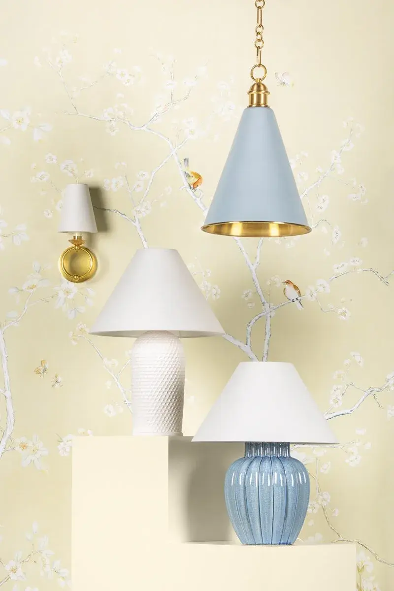 Fenimore Pendant in Aged Brass with Soft Blue - Image 4