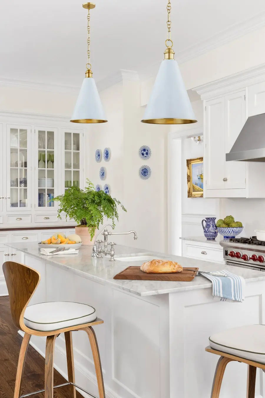Fenimore Pendant in Aged Brass with Soft Blue - Image 6