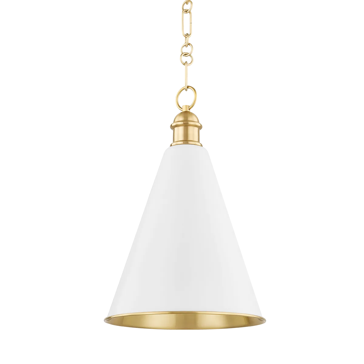 Fenimore Pendant in Aged Brass with Soft White