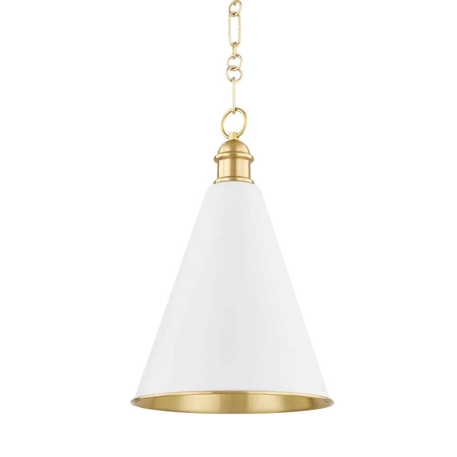 Fenimore Pendant in Aged Brass with Soft White - Image 1