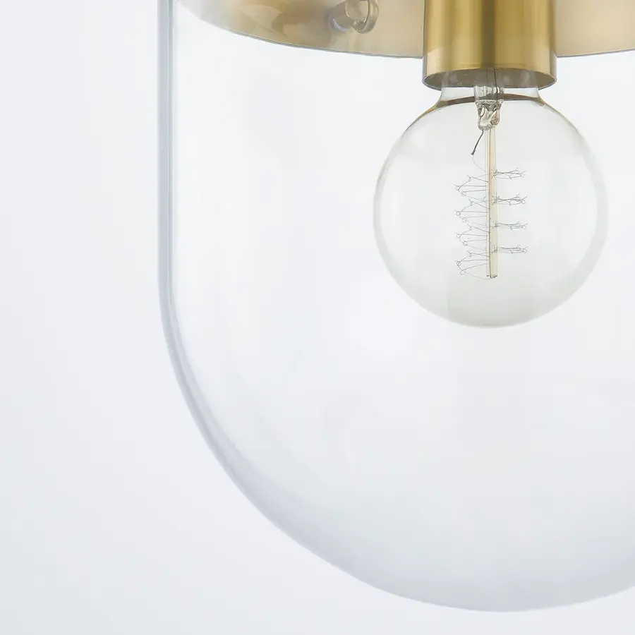 Dunbar Semi Flush Mount in Aged Brass - Image 3