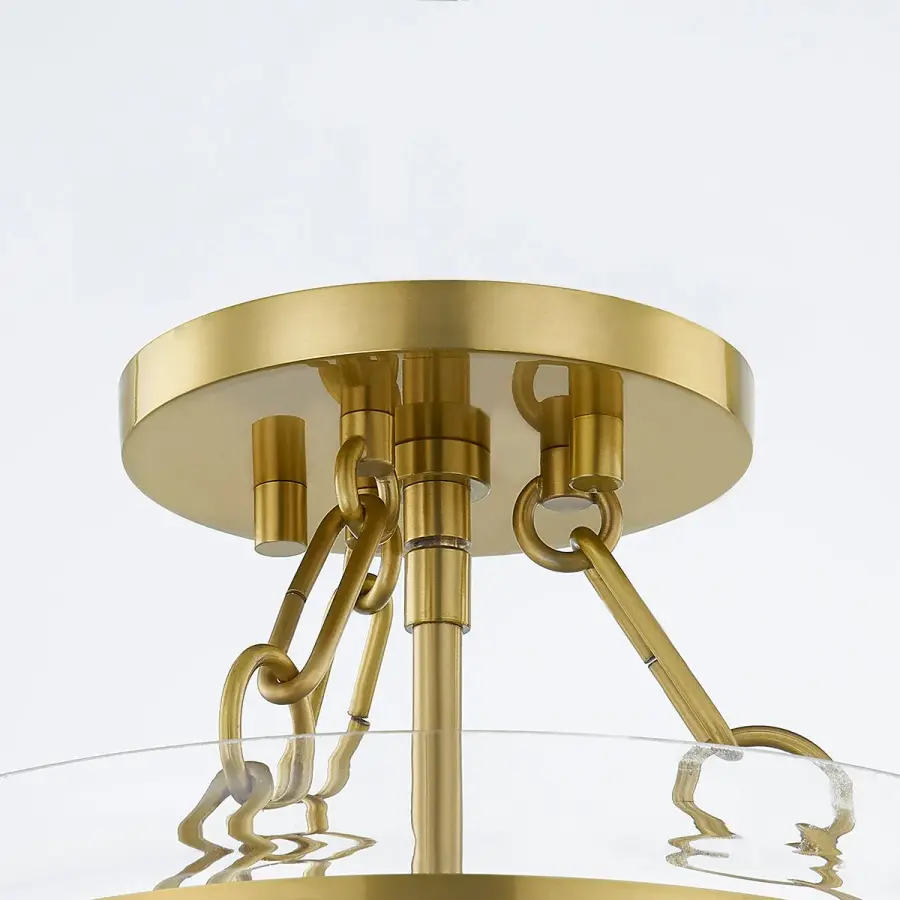 Dunbar Semi Flush Mount in Aged Brass - Image 4