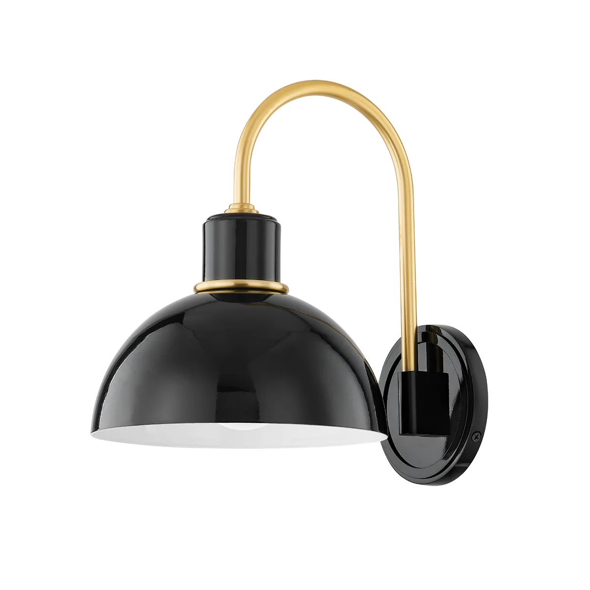 Camille Wall Sconce in Aged Brass & Glossy Black