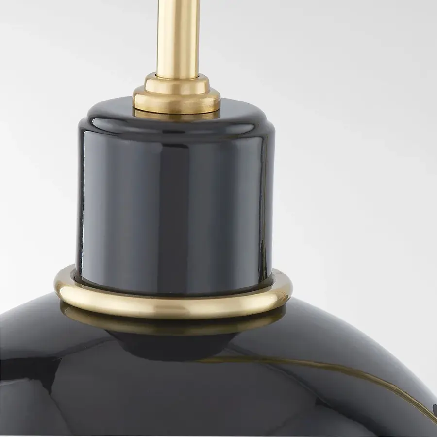 Camille Wall Sconce in Aged Brass & Glossy Black - Image 2
