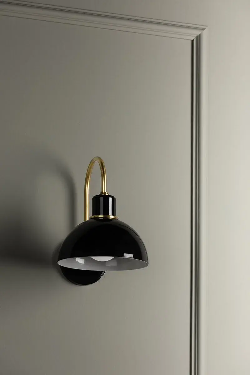 Camille Wall Sconce in Aged Brass & Glossy Black - Image 4