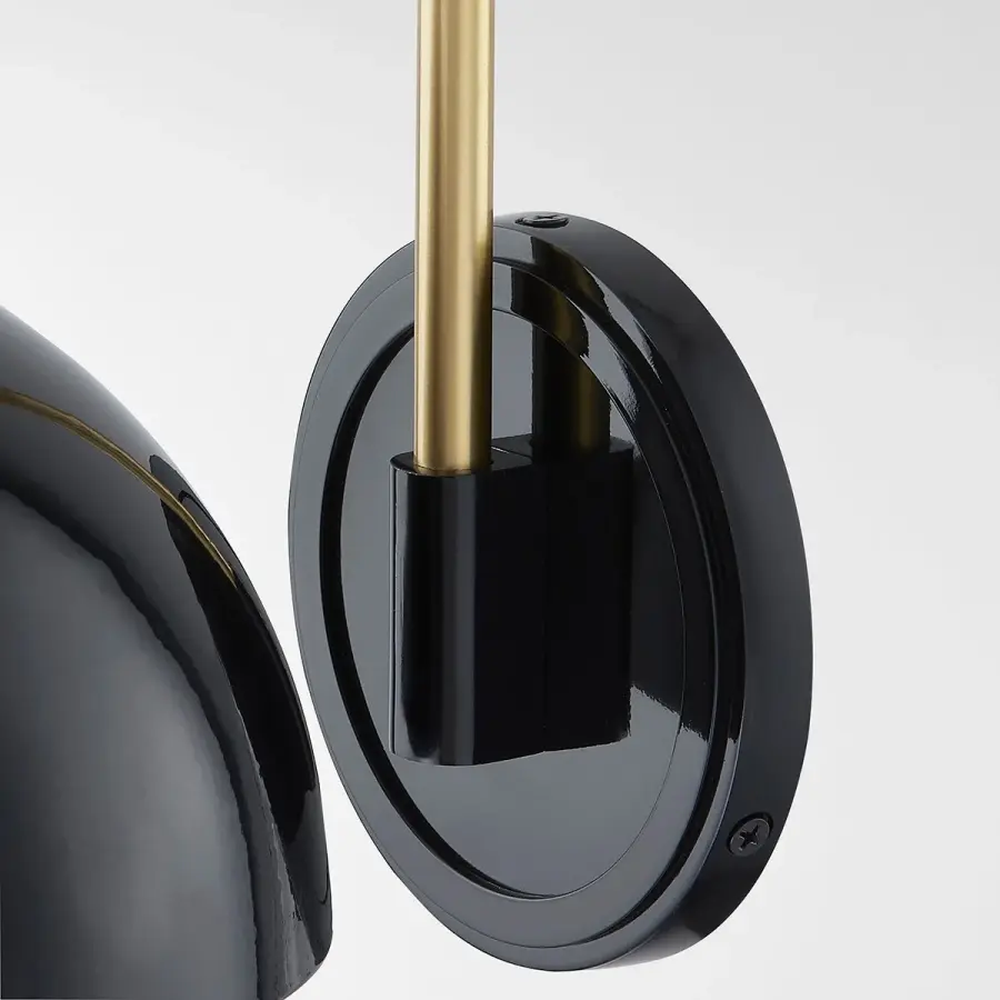 Camille Wall Sconce in Aged Brass & Glossy Black - Image 7
