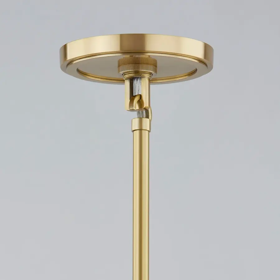 Camille Pendant in Aged Brass with Glossy White - Image 2