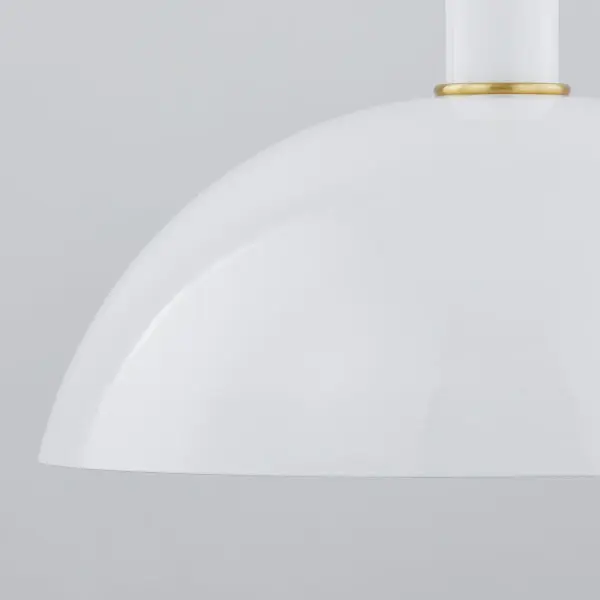 Camille Pendant in Aged Brass with Glossy White - Image 3