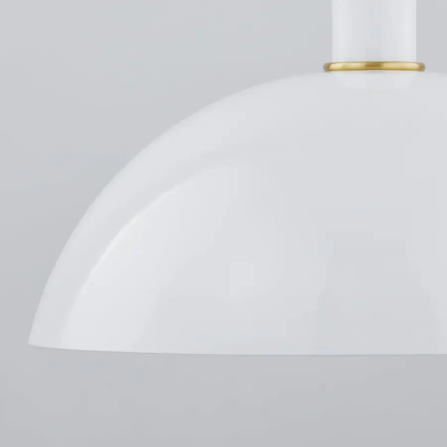 Camille Pendant in Aged Brass with Glossy White - Image 3