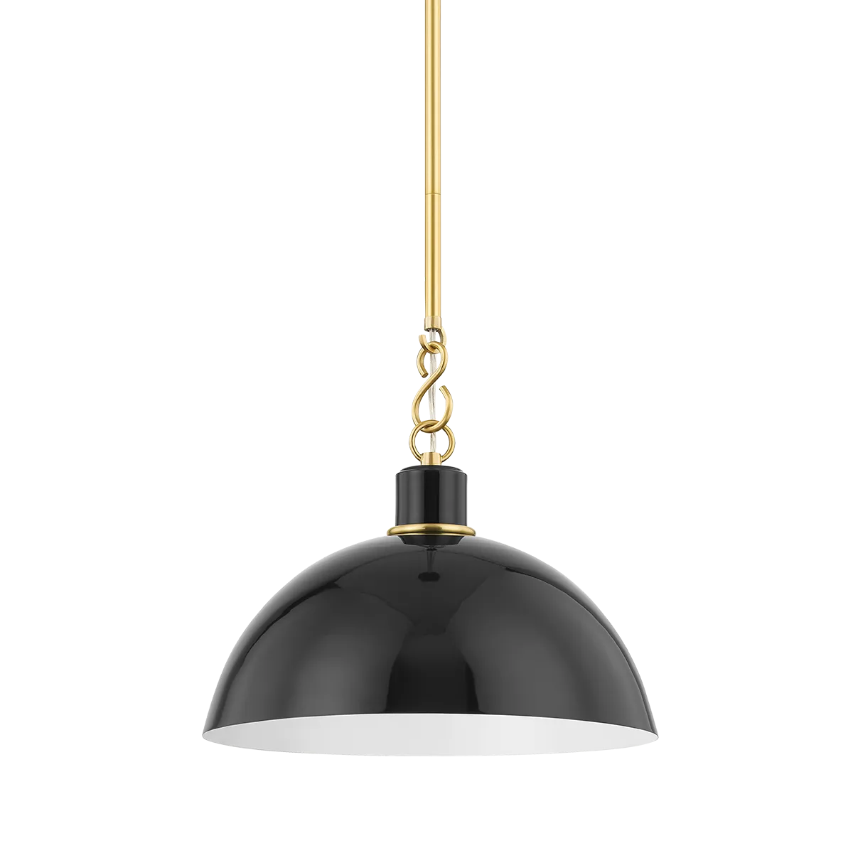 Camille Pendant in Aged Brass & Glossy Black