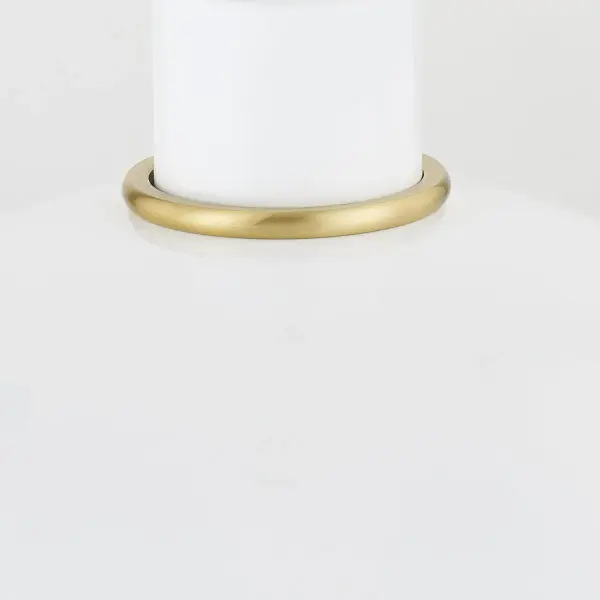Camille Pendant in Aged Brass with Glossy White - Image 3