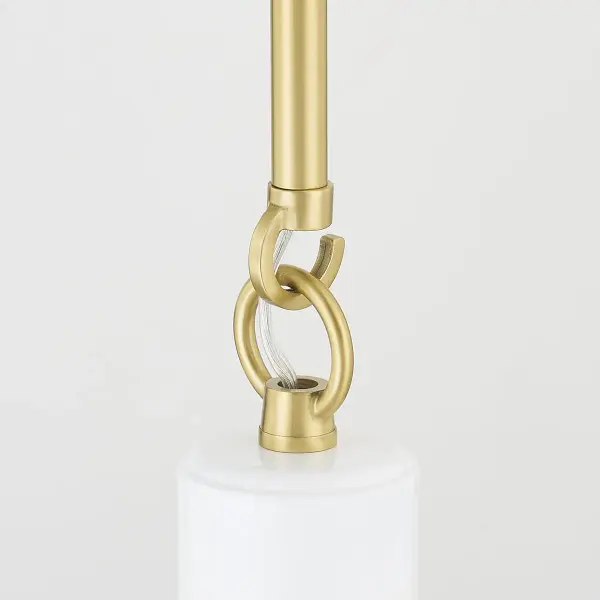 Camille Pendant in Aged Brass with Glossy White - Image 5