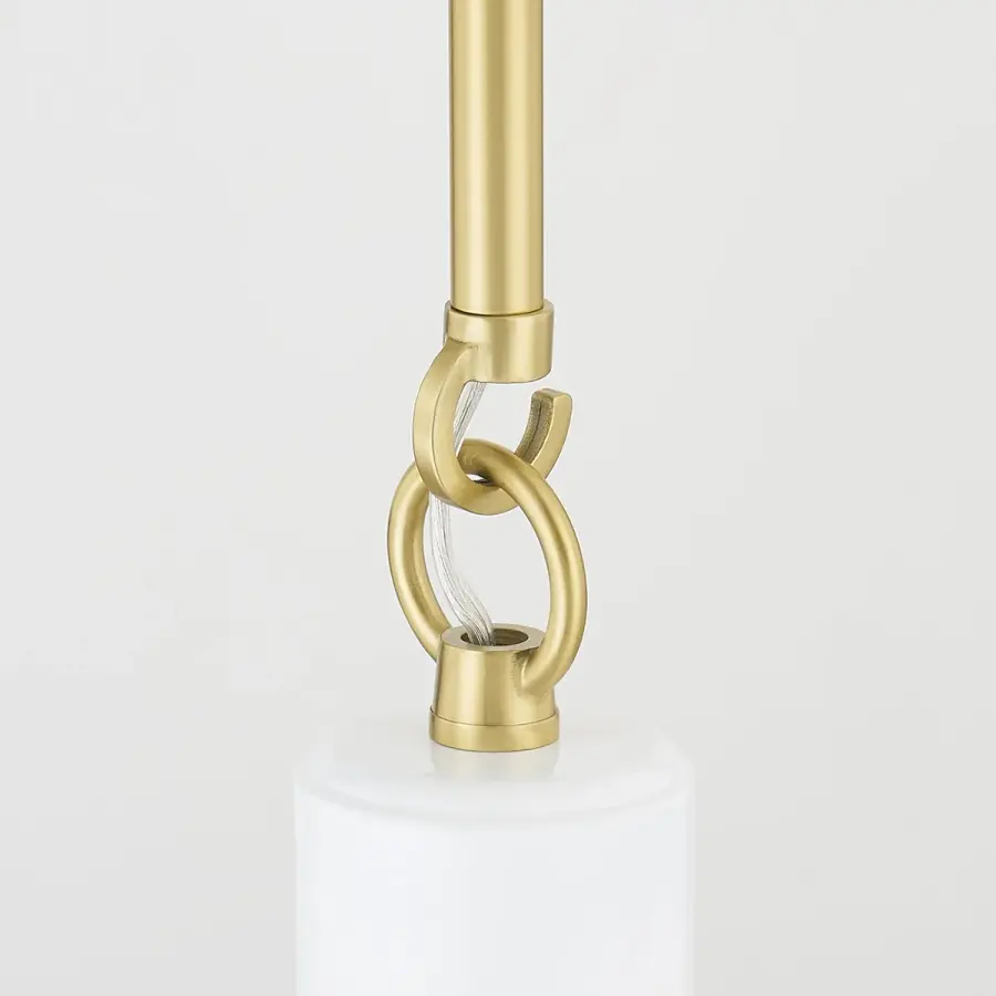 Camille Pendant in Aged Brass with Glossy White - Image 5