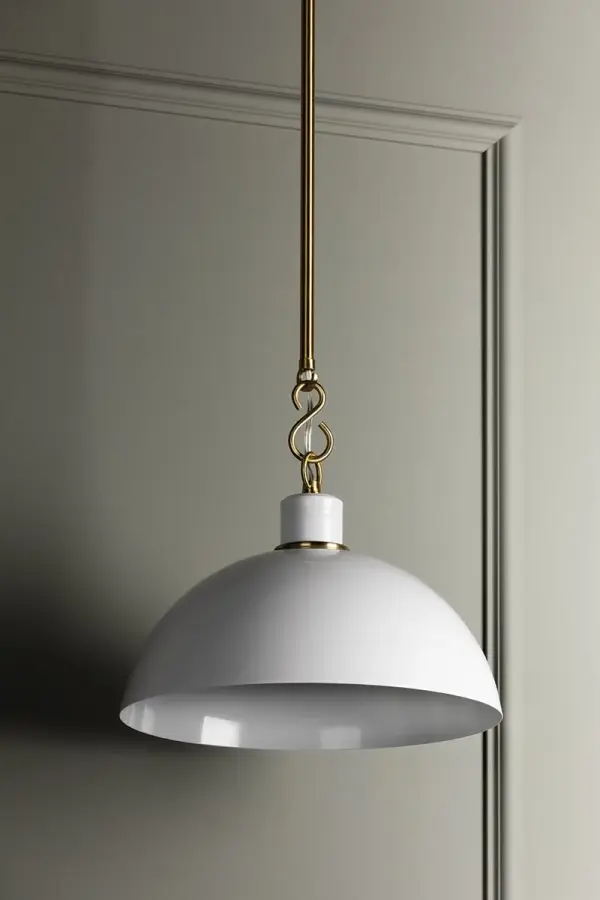 Camille Pendant in Aged Brass with Glossy White - Image 6