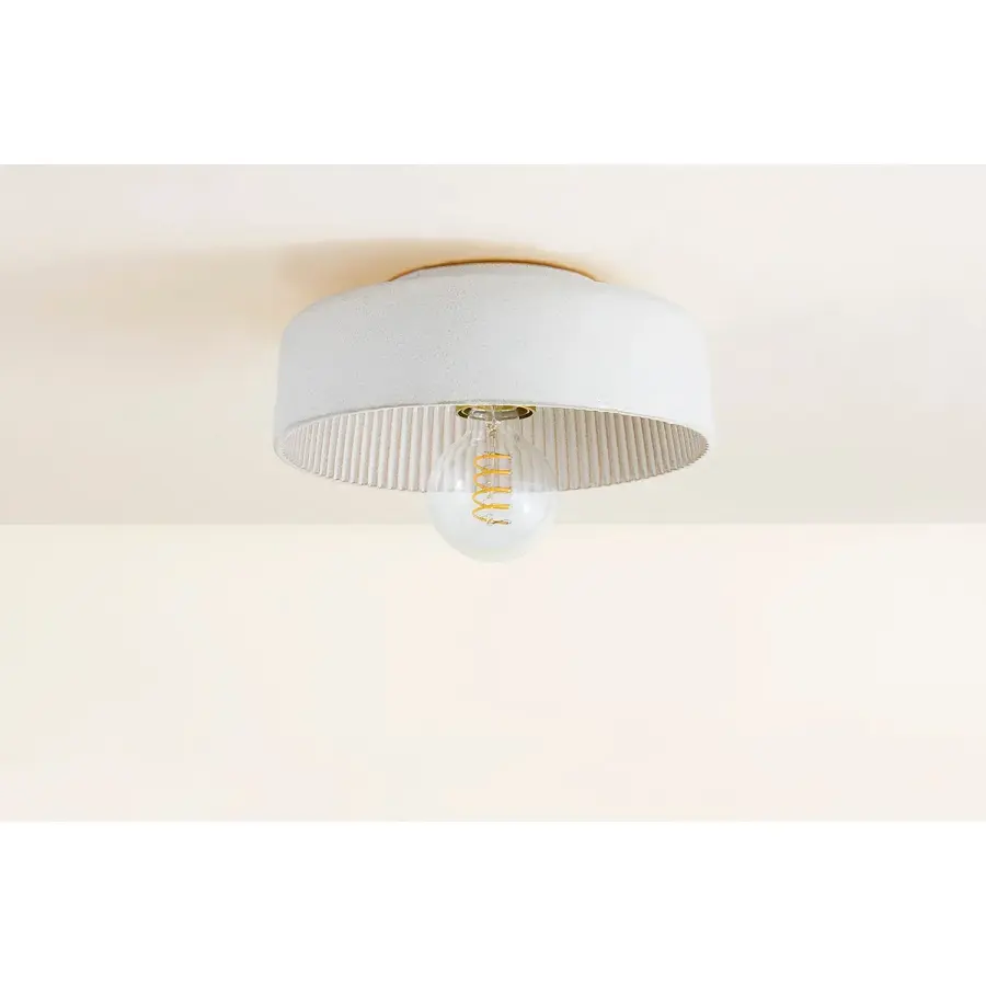 Ray Flush Mount in Aged Brass with Cream White Ceramic - Image 2