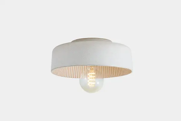 Ray Flush Mount in Aged Brass with Cream White Ceramic - Image 3