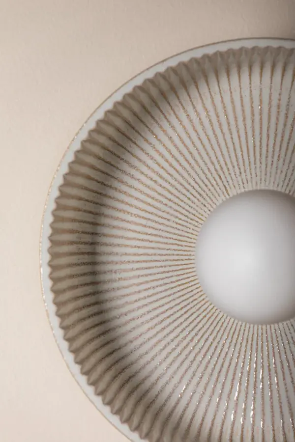 Ray Flush Mount in Aged Brass with Cream White Ceramic - Image 4