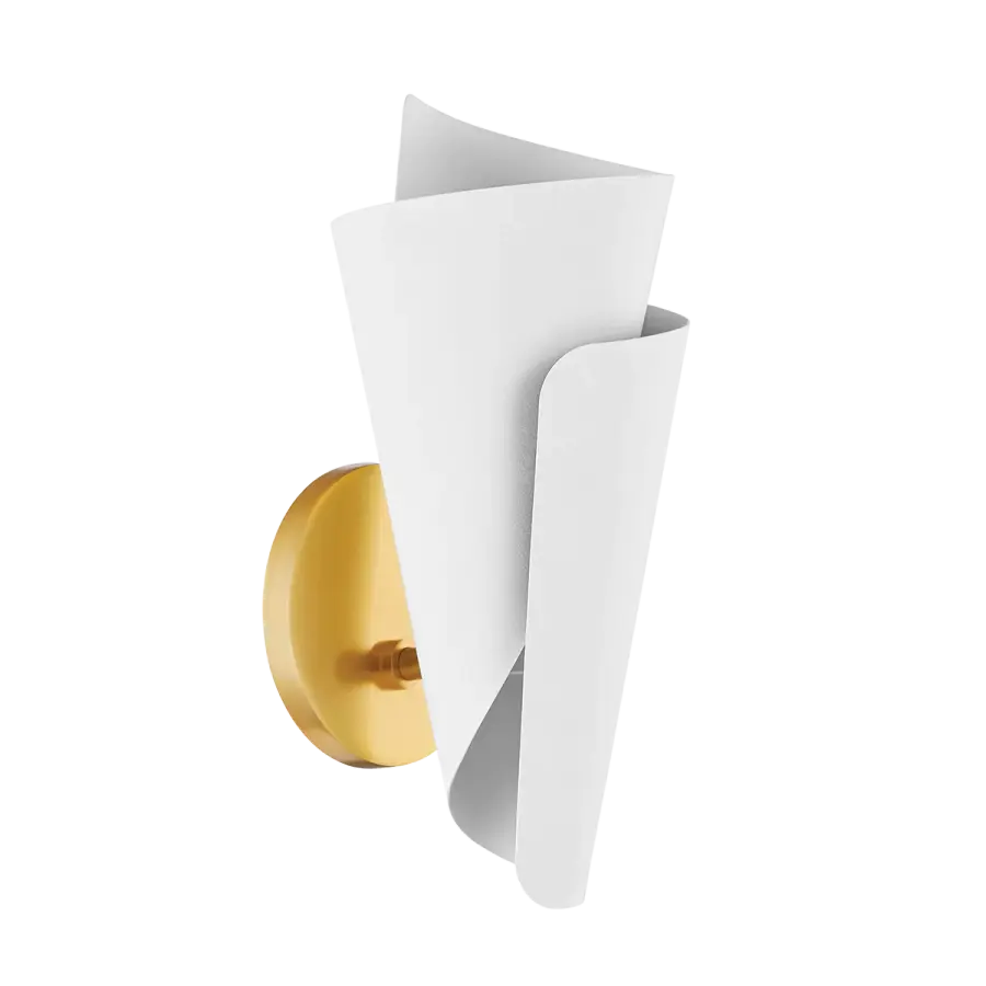 Davina Textured White Wall Sconce - Image 1