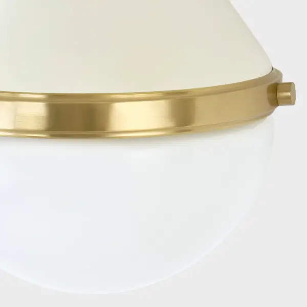 Ciara Wall Sconce in Aged Brass with Soft Cream - Image 2