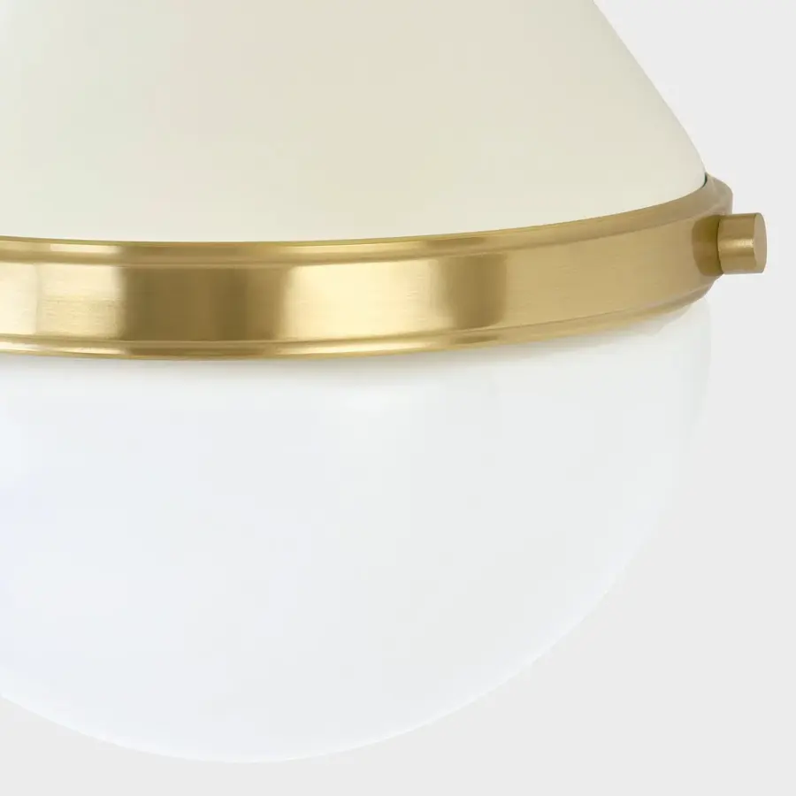 Ciara Wall Sconce in Aged Brass with Soft Cream - Image 2