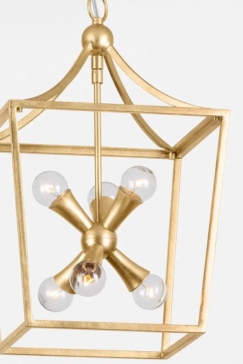 Kendall Lantern in Vintage Gold Leaf - Image 8