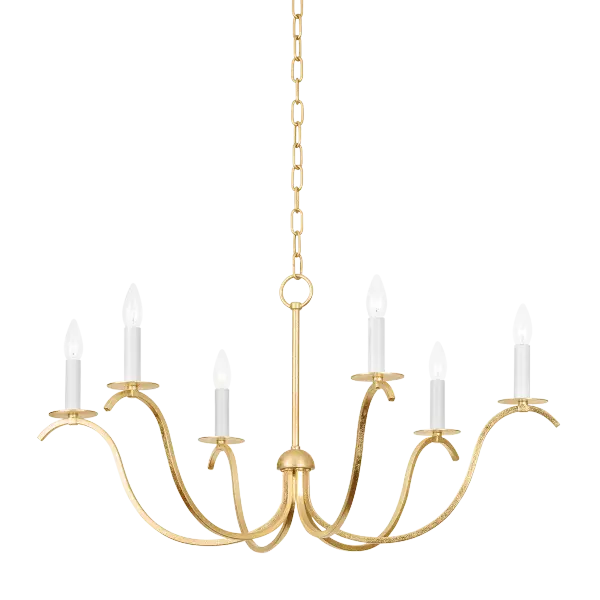 Jaclin Gold Leaf Chandelier - Image 1