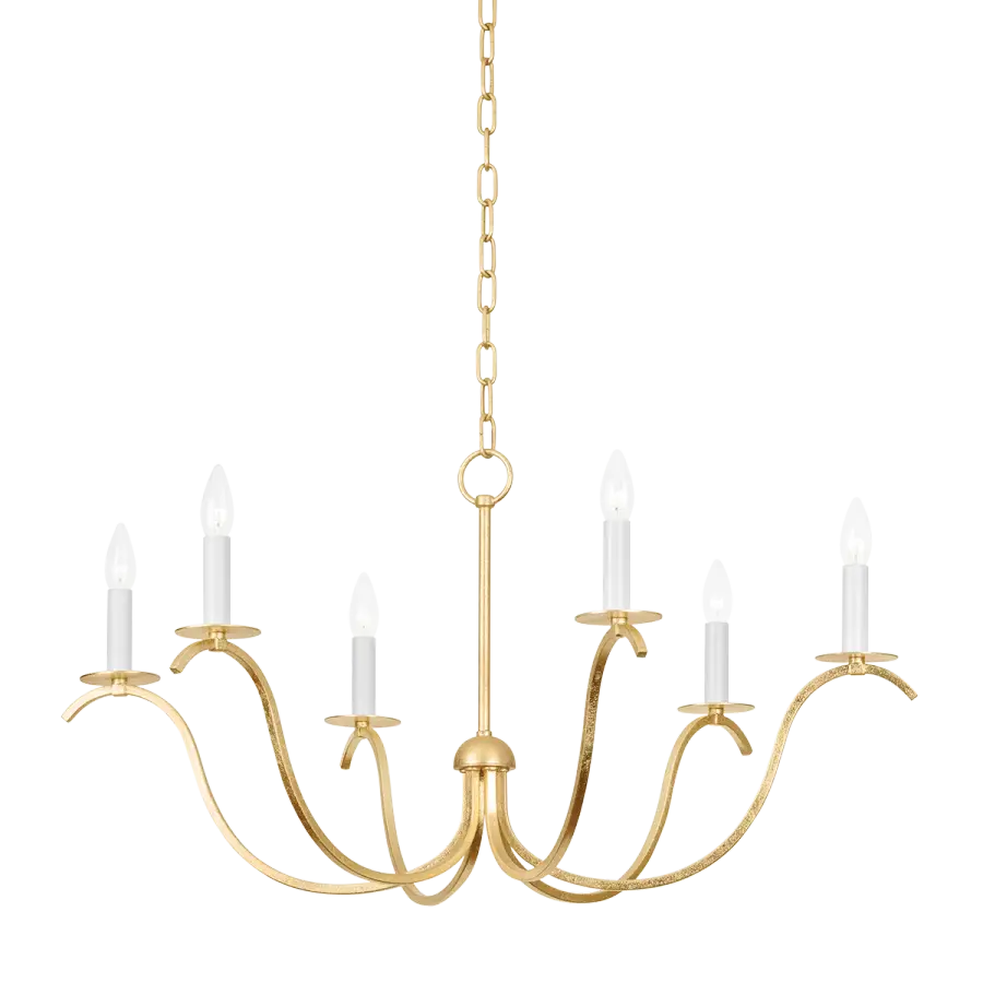 Jaclin Gold Leaf Chandelier - Image 1