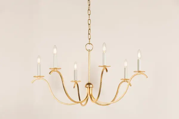 Jaclin Gold Leaf Chandelier - Image 3
