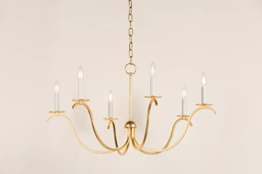 Jaclin Gold Leaf Chandelier - Image 3