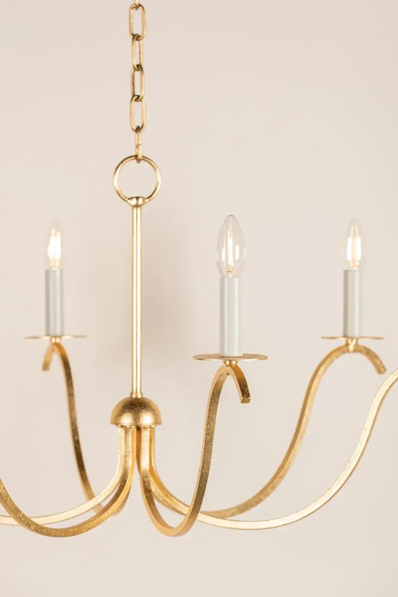 Jaclin Gold Leaf Chandelier - Image 4