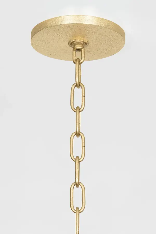 Jaclin Gold Leaf Chandelier - Image 7