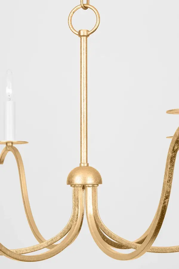 Jaclin Gold Leaf Chandelier - Image 8