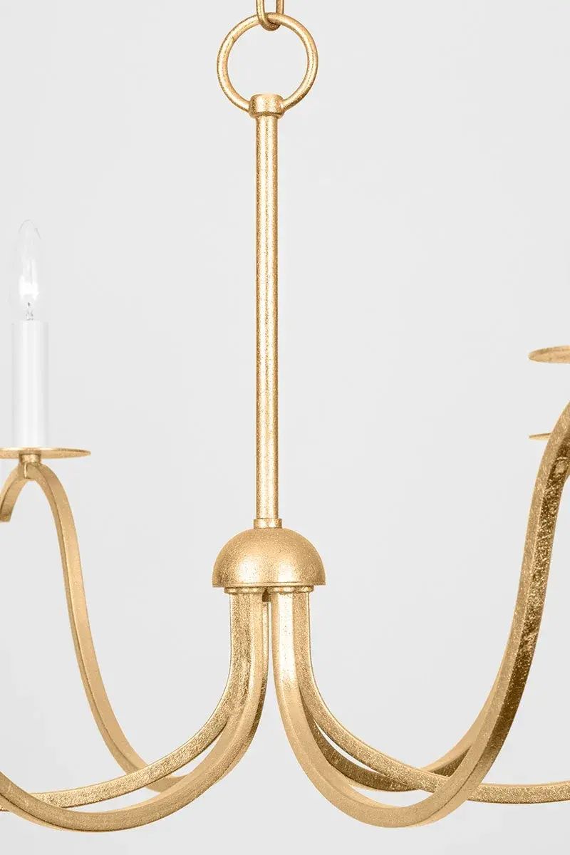 Jaclin Gold Leaf Chandelier - Image 8