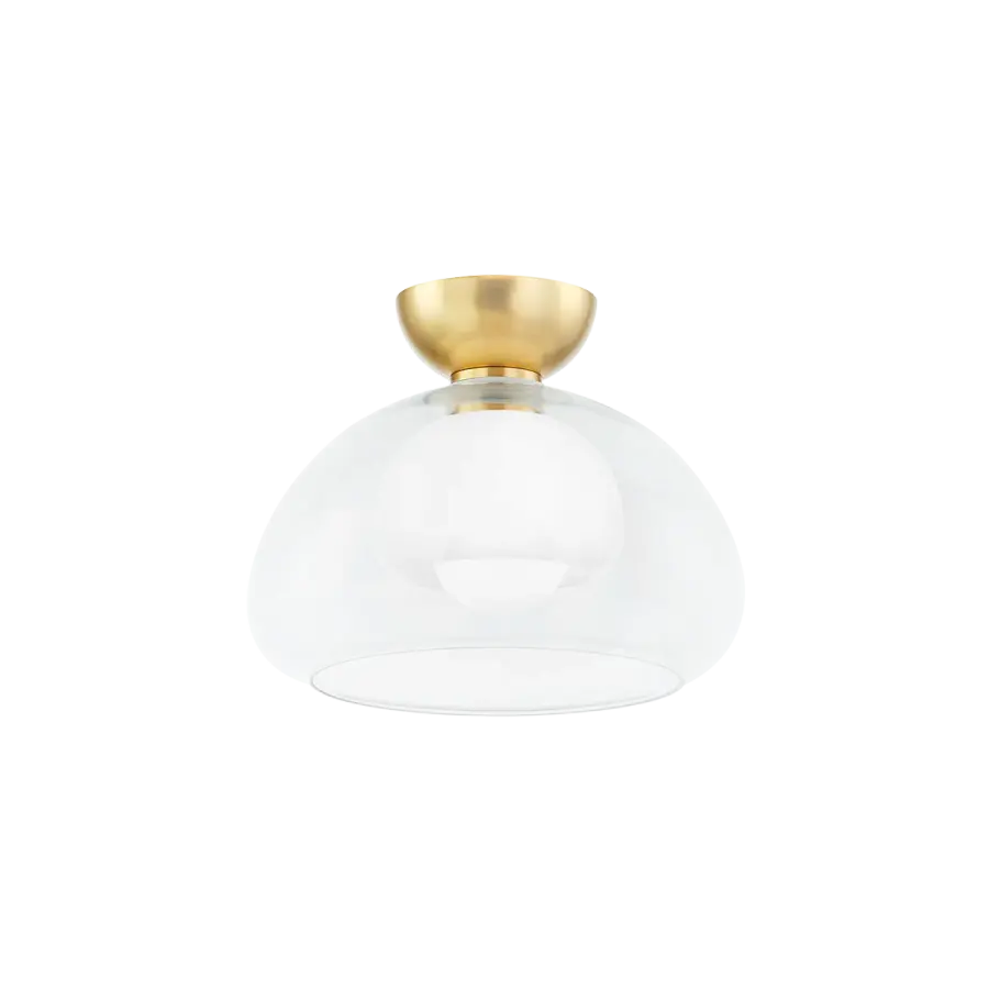 Cortney Semi Flush Mount in Aged Brass - Image 1