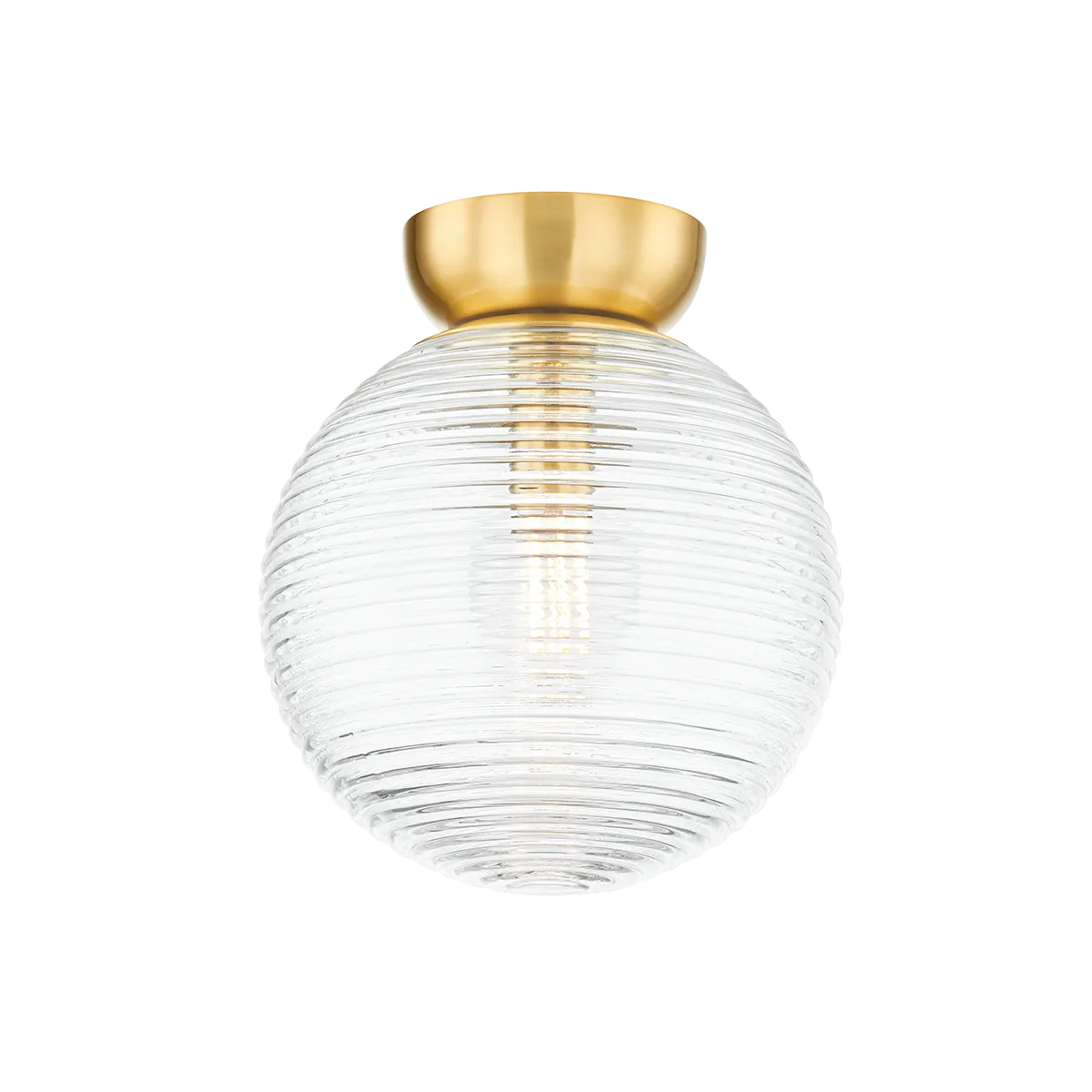 Sara Flush Mount in Aged Brass