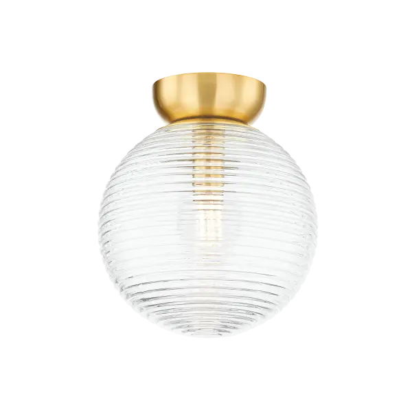 Sara Flush Mount in Aged Brass - Image 1