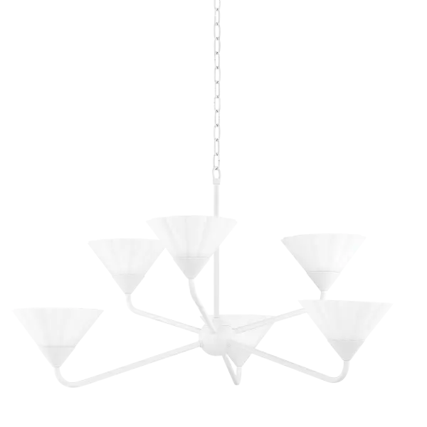 Kelsey 6-Light Chandelier in Textured White - Image 1
