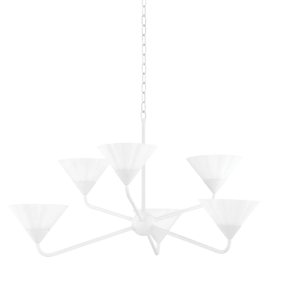 Kelsey 6-Light Chandelier in Textured White - Image 1