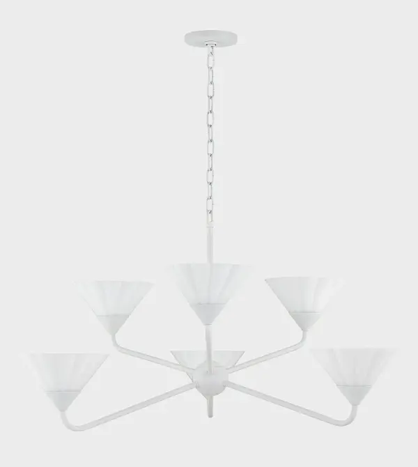 Kelsey 6-Light Chandelier in Textured White - Image 3