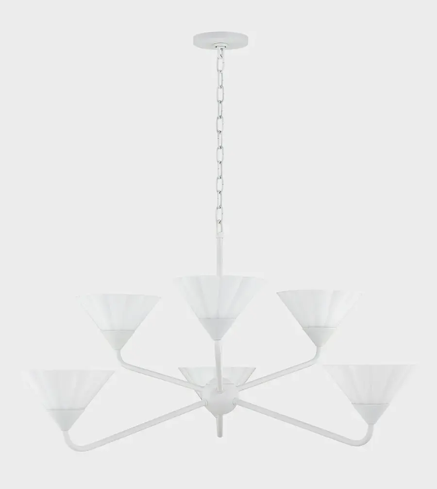 Kelsey 6-Light Chandelier in Textured White - Image 3