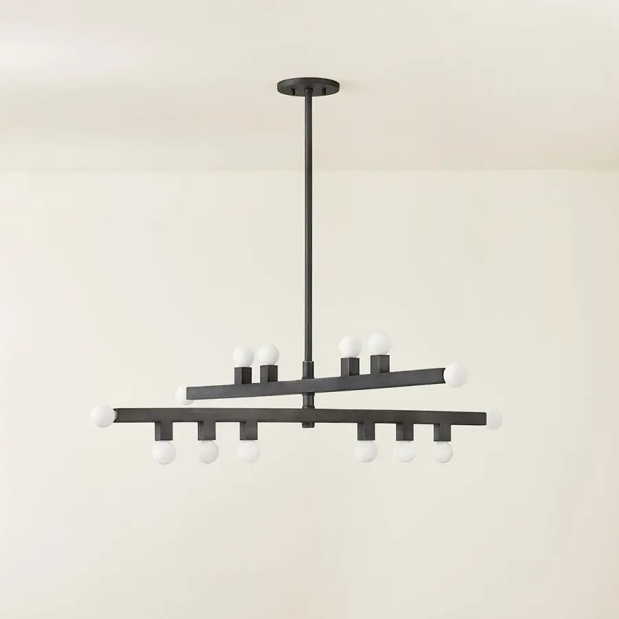 Modern Geometric Chandelier with Artistic Glass Orb Design - Image 2