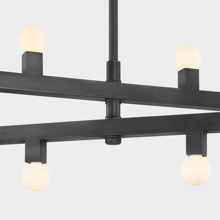 Modern Geometric Chandelier with Artistic Glass Orb Design - Image 4